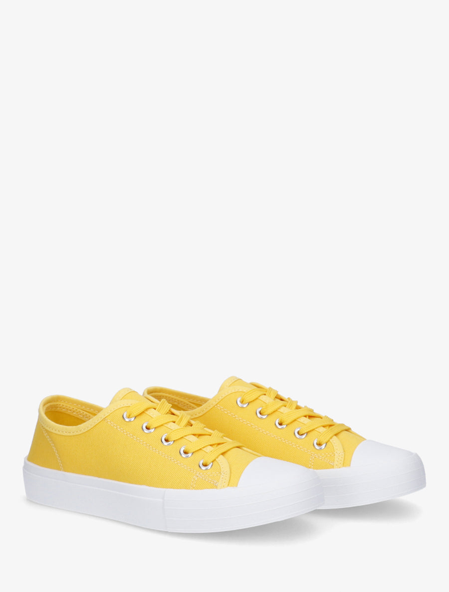 Tennis unis en toile - Jaune - 4