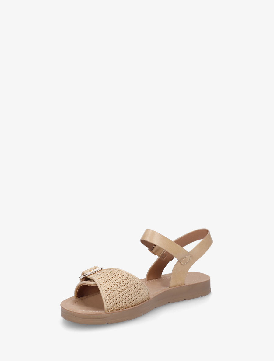 Nu-pieds à bride effet effet raphia - Beige foncé - 3