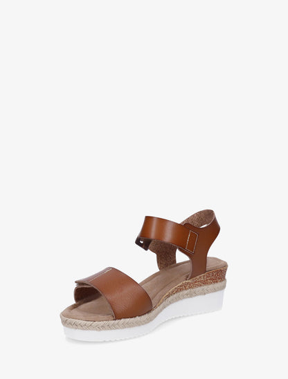 Sandales à scratch en simili - Camel - 3