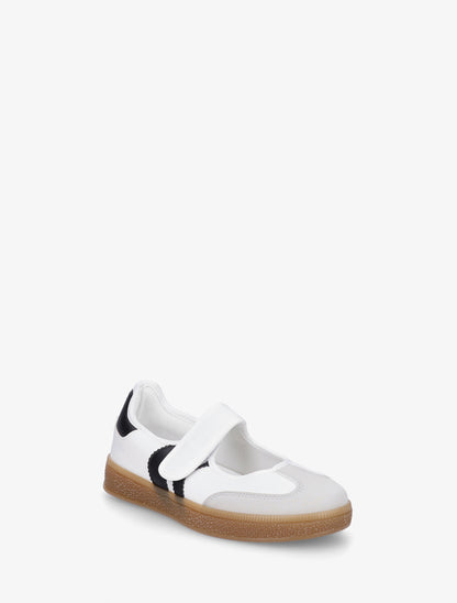 Ballerines style sneakers à scratch - Blanc - 2