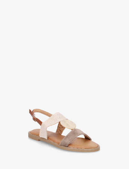 Nu-pieds à bijou rond - Taupe - 2
