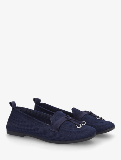 Mocassins en tissu à bijoux - Marine - 4