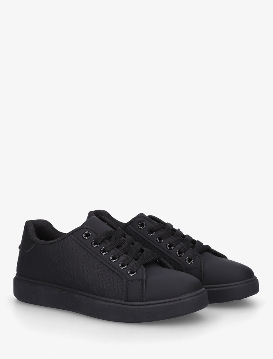 Sneakers plates à imprimé graphique - Noir - 4