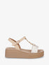 Sandales compenées à brides croisées - Beige - 1