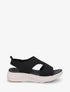 Sandales élastiquées en tissu - Noir - 1