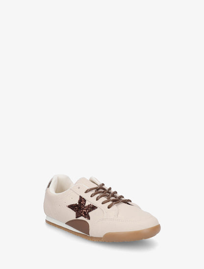 Sneakers en suédine à contrefort constrastant - Beige - 2