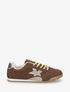 Sneakers en suédine à contrefort constrastant - Marron - 1