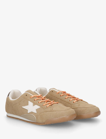 Sneakers en suédine avec étoile - Camel