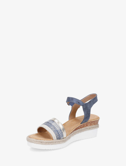 Sandales compensées à bride dépareillées - Bleu - 3