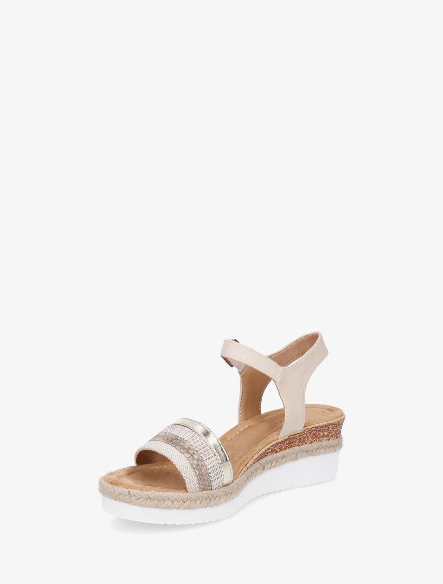 Sandales compensées à bride dépareillées - Beige - 3