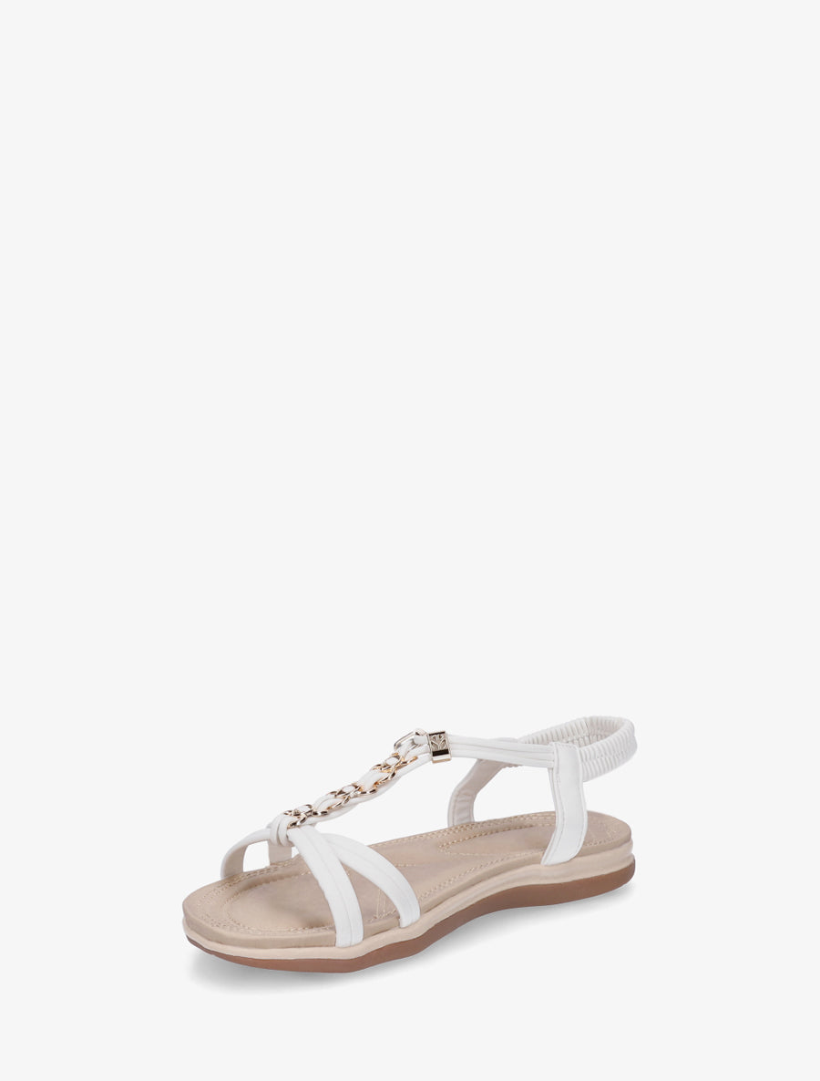 Nu-pieds à empiècement bijoux - Blanc - 3