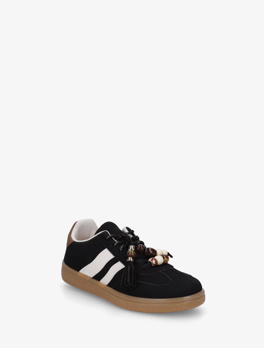 Baskets en suédine à perles - Noir - 2