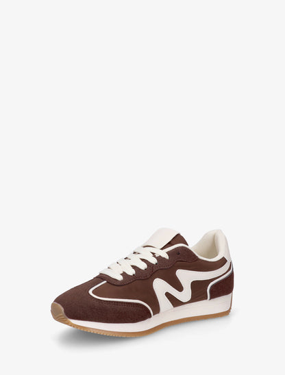 Sneakers à empiècement nubuck - Marron - 3