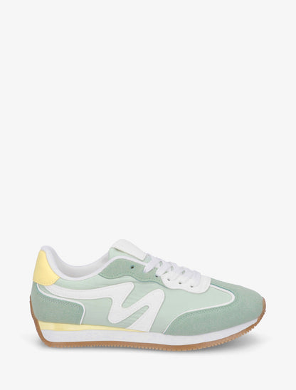 Sneakers à bandes contrastantes - Vert d&