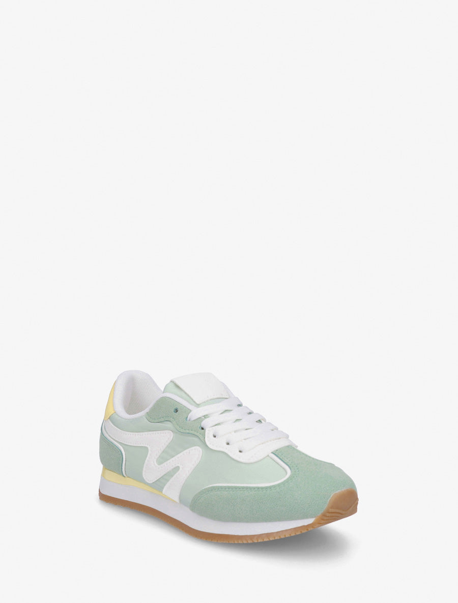 Sneakers à bandes contrastantes - Vert d&