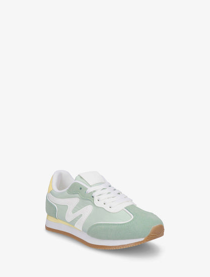 Sneakers à bandes contrastantes - Vert d&