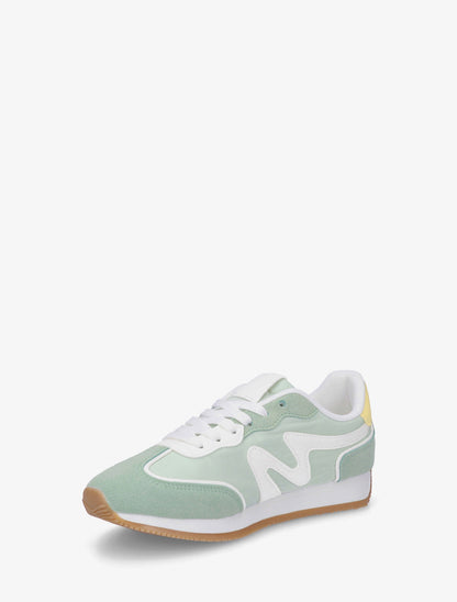 Sneakers à bandes contrastantes - Vert d&