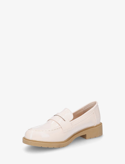 Mocassins vernis en simili - Beige - 3