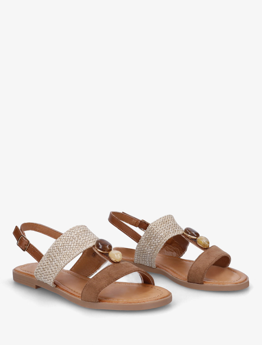 Nu-pieds à brides dépareillés - Camel - 4