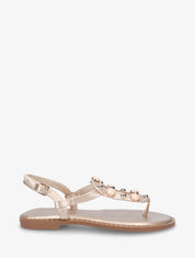 Nu-pieds à clous et bijoux marbrés - Or - 1