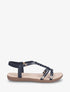 Nu-pieds confort à empiècement bijoux - Marine - 1