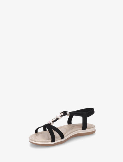 Nu-pieds confort à tour de cheville élastiquée - Noir - 3