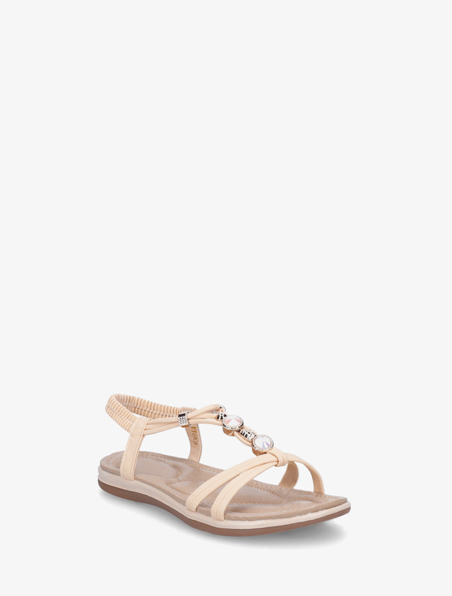 Nu-pieds confort à tour de cheville élastiquée - Rose saumon - 2