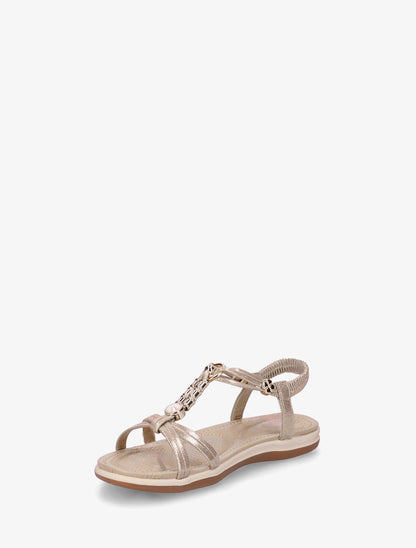 Nu-pieds à empiècement bijoux - Or - 3