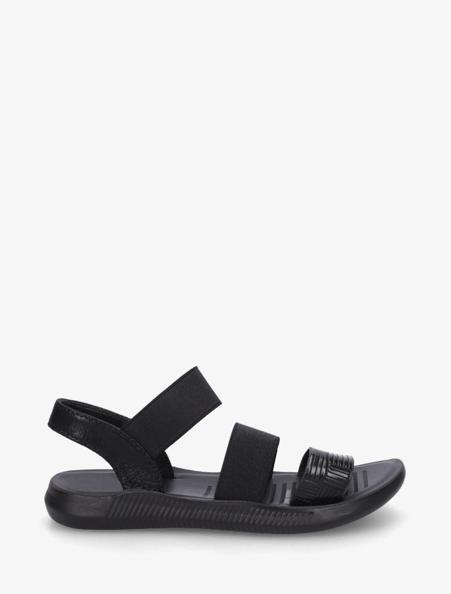 Nu-pieds à brides élastiquées - Noir - 1
