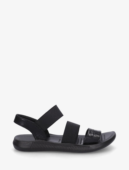 Nu-pieds à brides élastiquées - Noir - 1