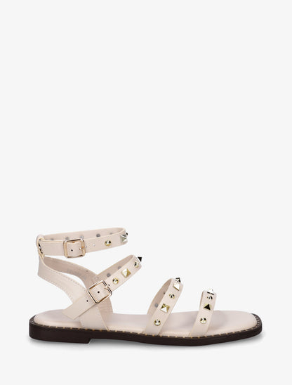 Nu-pieds à multibrides cloutées - Beige - 1