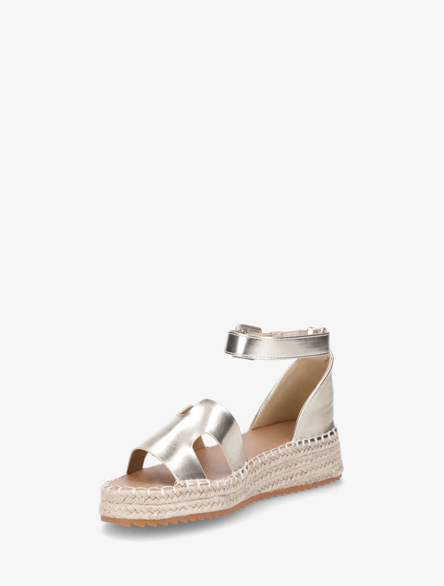 Sandales en simili style espadrilles - Or - 3