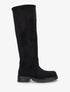 Bottes en suédine unies - Noir - 1