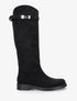 Bottes en suédine style cavalière à sangle - Noir - 1