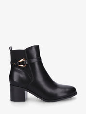 Bottines en simili à cheville élastiquée - Noir - 1