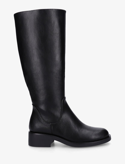 Bottes plates basiques en simili - Noir - 1