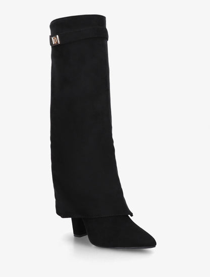 Bottes en suédine à revers - Noir - 2