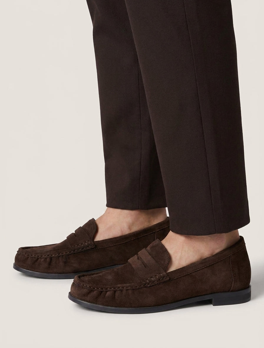 Mocassins suédine bouts froncés - Marron