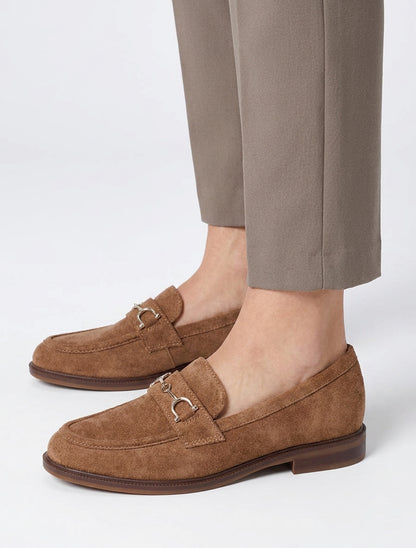 Mocassins en suédine semelle plate - Camel