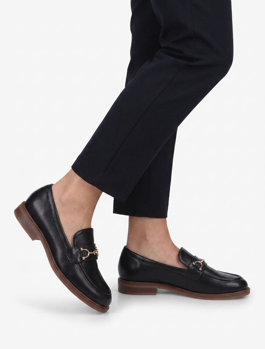 Mocassins plats à boucle décorative - Noir