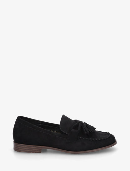 Mocassins en suédine à pampilles - Noir - 1