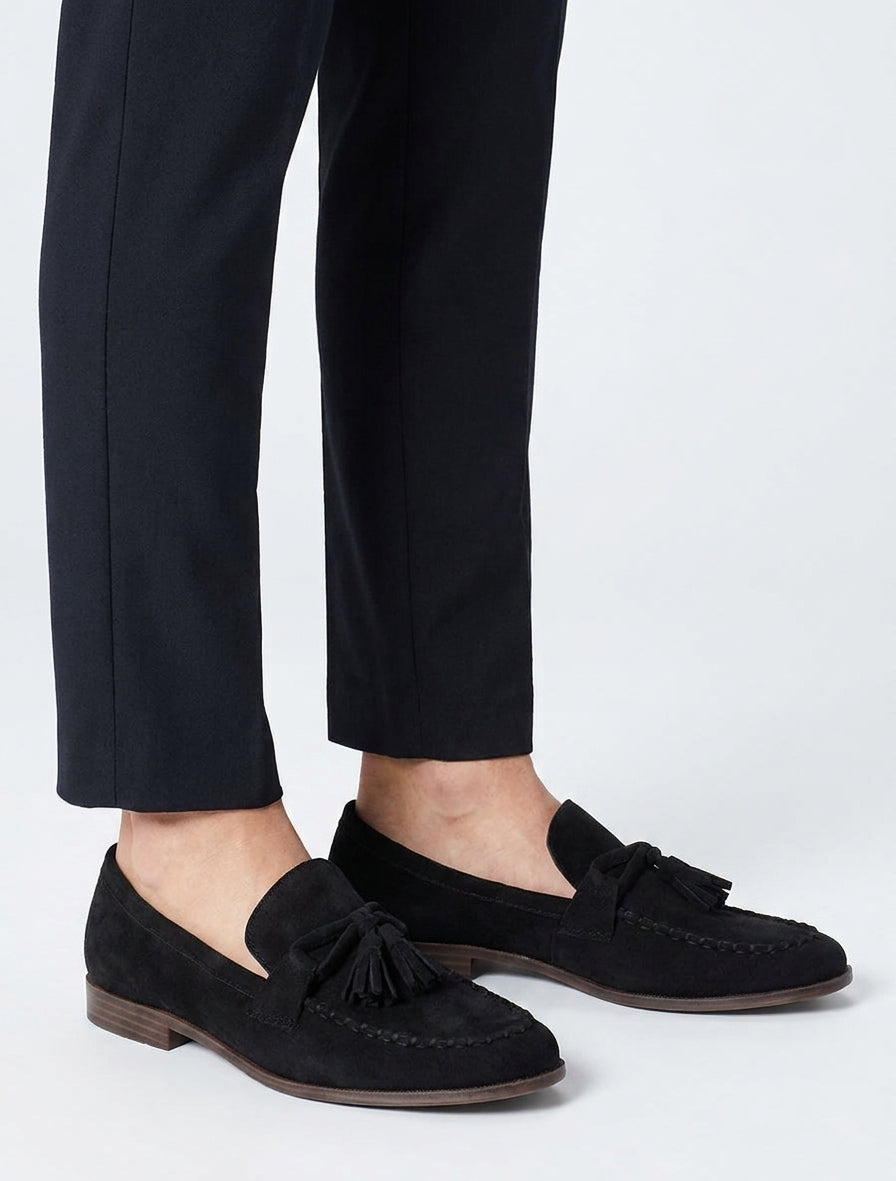 Mocassins en suédine bouts ronds - Noir