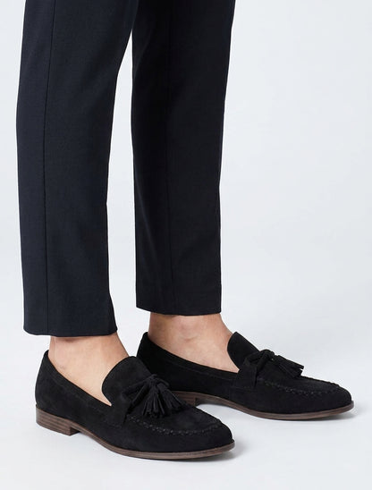 Mocassins en suédine bouts ronds - Noir