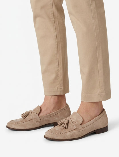 Mocassins en suédine bouts ronds - Taupe