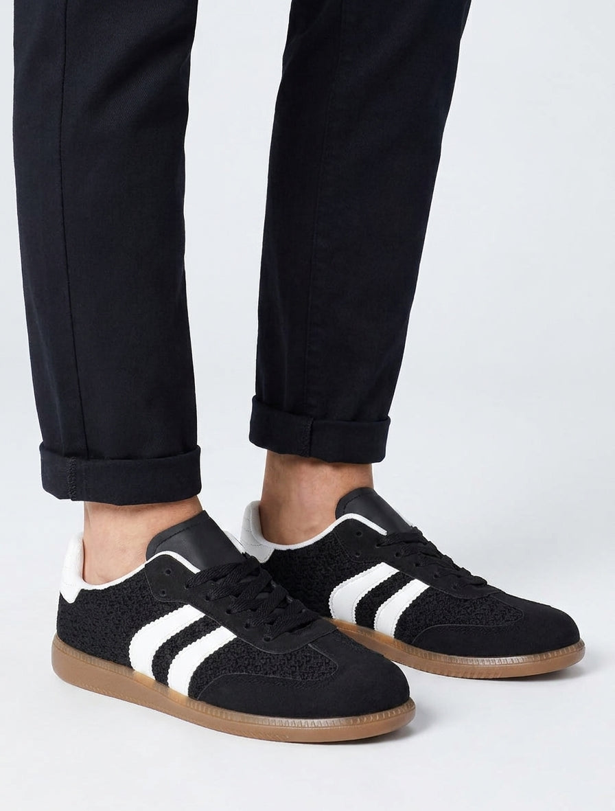 Sneakers en maille à bouts ronds - Noir