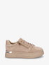 Sneakers en suédine à semelle épaisse - Beige - 1