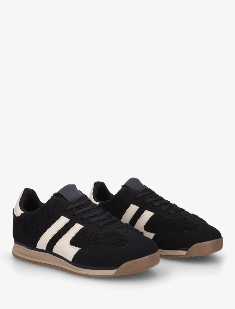 Baskets en tissu style laine bouclée - Noir - 4