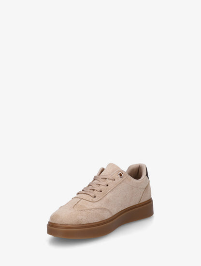 Baskets effet nubuck à oeillets strassés - Taupe - 3