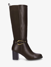 Bottes unies bimatière - Marron - 1