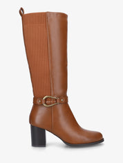 Bottes unies bimatière - Camel - 1
